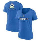 Shai Gilgeous-Alexander Oklahoma City Thunder Women's Behind The Back Name & Number V-Neck T-Shirt Blue - NBA