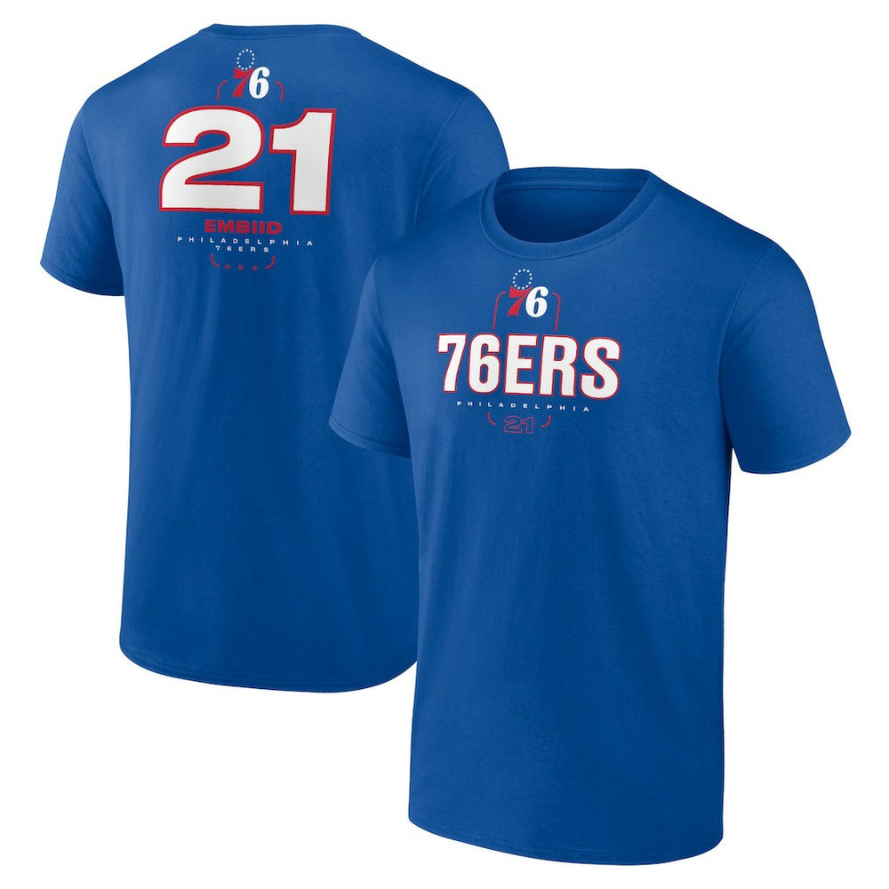 Joel Embiid Philadelphia 76ers Behind The Back Name & Number T-Shirt Royal - NBA