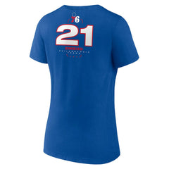 Joel Embiid Philadelphia 76ers Women's Behind The Back Name & Number V-Neck T-Shirt Royal - NBA
