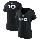 Domantas Sabonis Sacramento Kings Women's Behind The Back Name & Number V-Neck T-Shirt Black - NBA