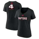 Scottie Barnes Toronto Raptors Women's Behind The Back Name & Number V-Neck T-Shirt Black - NBA