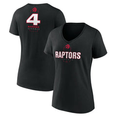 Scottie Barnes Toronto Raptors Women's Behind The Back Name & Number V-Neck T-Shirt Black - NBA