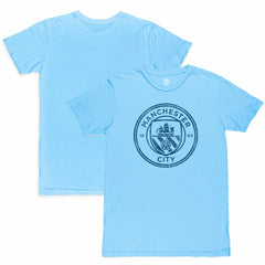 Manchester City 1863FC Mono Crest Slub T-Shirt Sky Blue - FIFA World CUP