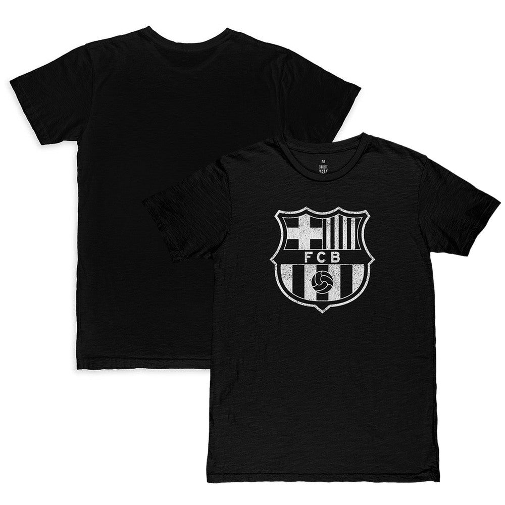 Barcelona 1863FC Mono Crest Slub T-Shirt Black - FIFA World CUP