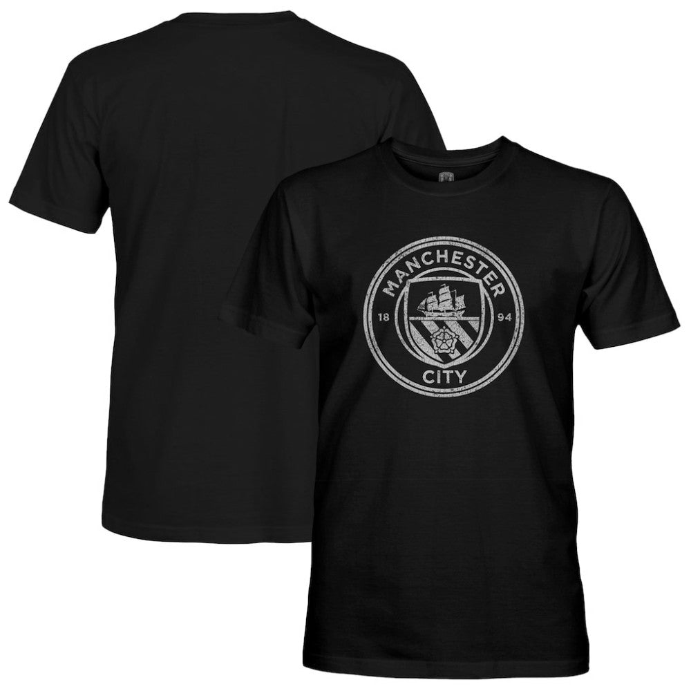 Manchester City 1863FC Mono Crest Slub T-Shirt Black - FIFA World CUP