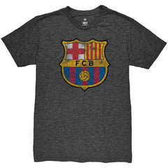 Barcelona 1863FC Color Crest Twisted Tri-Blend Slub T-Shirt Heather Black - FIFA World CUP