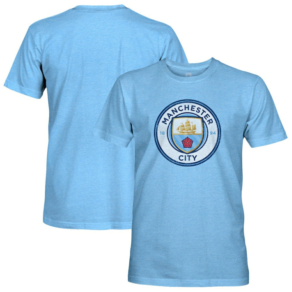 Manchester City 1863FC Color Crest Twisted Tri-Blend Slub T-Shirt Sky Blue - FIFA World CUP