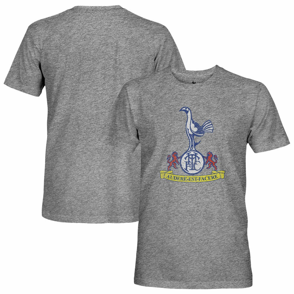 Tottenham Hotspur 1863FC Retro Crest Twisted Tri-Blend Slub T-Shirt Heather Gray - FIFA World CUP
