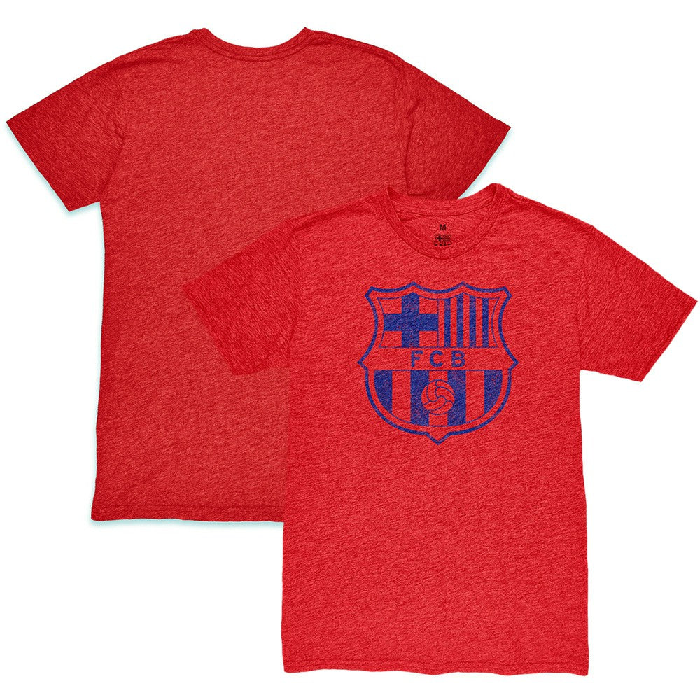 Barcelona 1863FC Mono Crest Twisted Tri-Blend Slub T-Shirt Red - FIFA World CUP