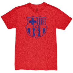 Barcelona 1863FC Mono Crest Twisted Tri-Blend Slub T-Shirt Red - FIFA World CUP