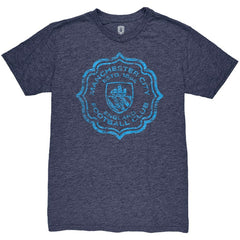 Manchester City 1863FC Retro Flourish Twisted Tri-Blend Slub T-Shirt Heather Navy - FIFA World CUP