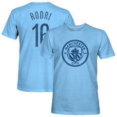 Rodrigo Manchester City 1863FC Player Name & Number Twisted Tri-Blend Slub T-Shirt Sky Blue - FIFA World CUP