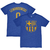 Robert Lewandowski Barcelona 1863FC Player Name & Number Twisted Tri-Blend Slub T-Shirt Heather Royal - FIFA World CUP