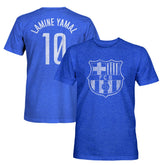 Lamine Yamal Barcelona 1863FC Player Name & Number Twisted Tri-Blend Slub T-Shirt Heather Royal - FIFA World CUP