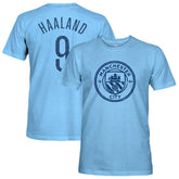 Erling Haaland Manchester City 1863FC Player Name & Number Twisted Tri-Blend Slub T-Shirt Sky Blue - FIFA World CUP