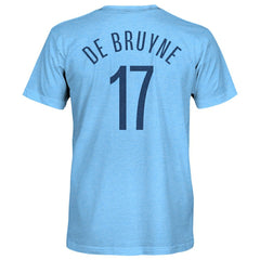 Kevin De Bruyne Manchester City 1863FC Player Name & Number Twisted Tri-Blend Slub T-Shirt Sky Blue - FIFA World CUP