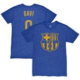 Gavi Barcelona 1863FC Player Name & Number Twisted Tri-Blend Slub T-Shirt Heather Royal - FIFA World CUP