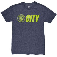 Manchester City 1863FC Lockup Twisted Tri-Blend Slub T-Shirt Heather Navy - FIFA World CUP