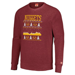 Denver Nuggets Homage Unisex Holiday Tri-Blend Raglan Pullover Sweatshirt Red - NBA
