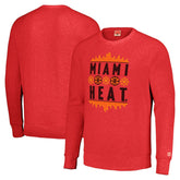 Miami Heat Homage Unisex Holiday Raglan Pullover Sweatshirt Red - NBA