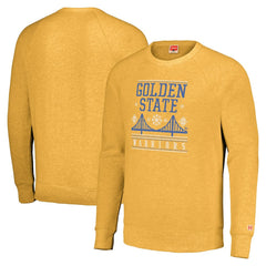 Golden State Warriors Homage Unisex Holiday Tri-Blend Raglan Pullover Sweatshirt Gold - NBA