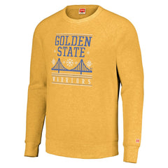 Golden State Warriors Homage Unisex Holiday Tri-Blend Raglan Pullover Sweatshirt Gold - NBA
