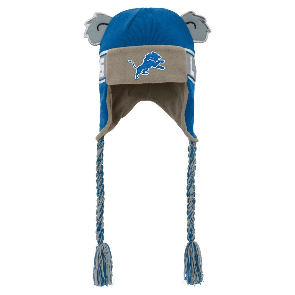 Detroit Lions Youth Wordmark Ears Trooper Knit Hat Blue | NFL