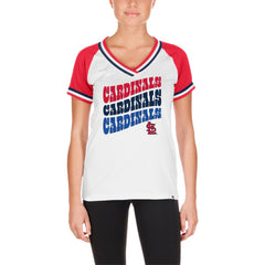 St. Louis Cardinals New Era Women's Jersey Double Binding Raglan V-Neck T-Shirt - MLB