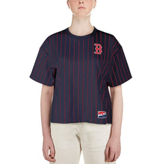 Boston Red Sox New Era Women's Boxy Pinstripe T-Shirt - MLB