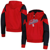 St. Louis Cardinals New Era Women's Color Block Fleece Quarter-Zip Hoodie - MLB