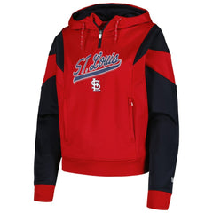 St. Louis Cardinals New Era Women's Color Block Fleece Quarter-Zip Hoodie - MLB