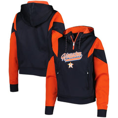 Houston Astros New Era Women's Color Block Fleece Quarter-Zip Hoodie - MLB
