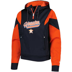 Houston Astros New Era Women's Color Block Fleece Quarter-Zip Hoodie - MLB