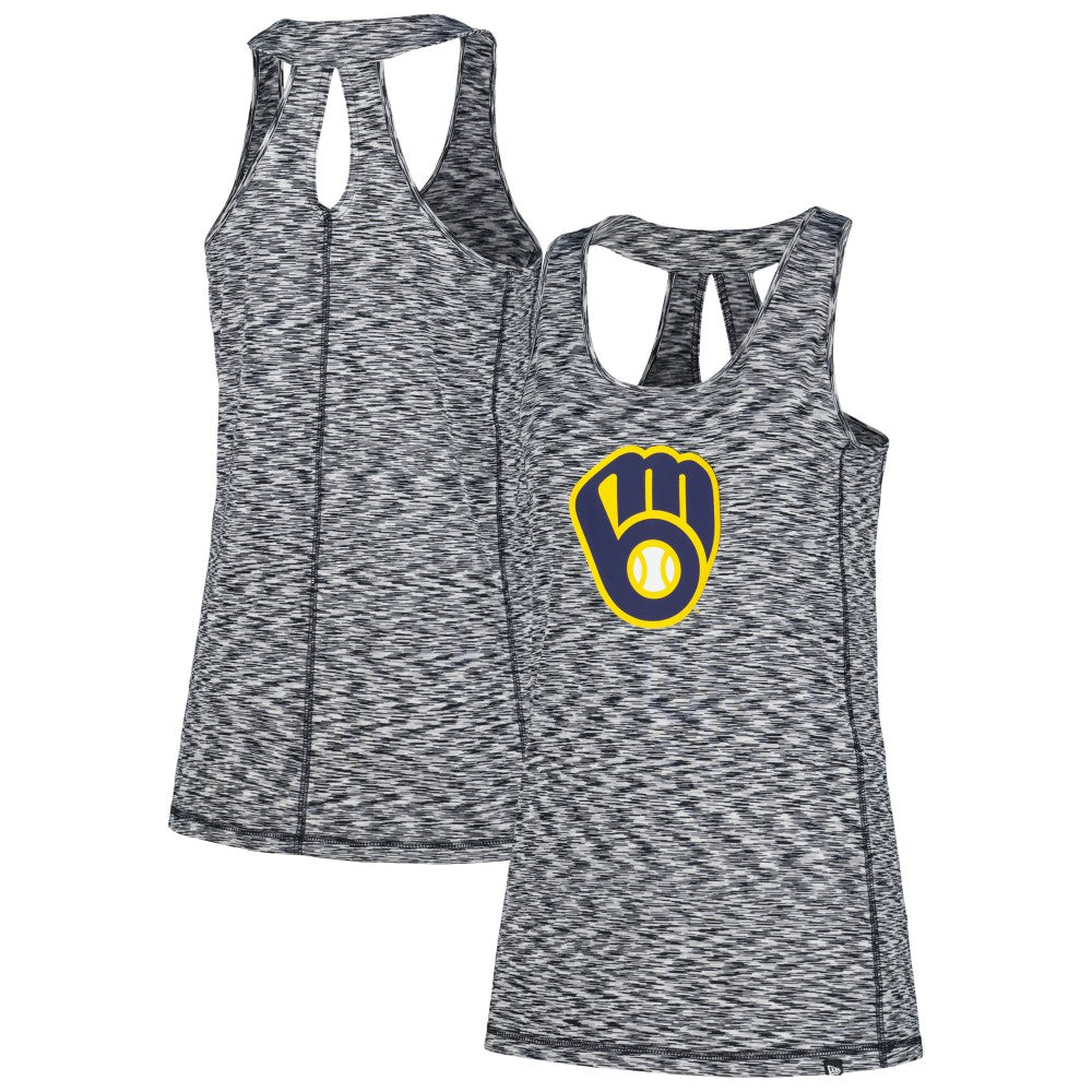 Milwaukee Brewers New Era Women's Space Dye Keyhole Back Tank Top - MLB