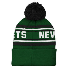 New York Jets Youth Jacquard Cuffed Knit Hat with Pom Green | NFL