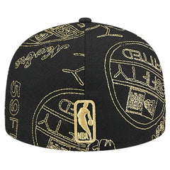 Philadelphia 76ers 59FIFTY Day Allover Print Stencil Fitted Hat Black - NBA