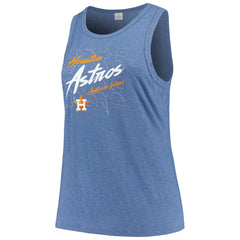 Houston Astros Soft as a Grape Women's Plus Size Curvy High Neck Tri-Blend Tank Top - MLB