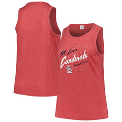 St. Louis Cardinals Soft as a Grape Women's Plus Size Curvy High Neck Tri-Blend Tank Top - MLB