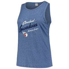Cleveland Guardians Soft as a Grape Women's Plus Size Curvy High Neck Tri-Blend Tank Top - MLB