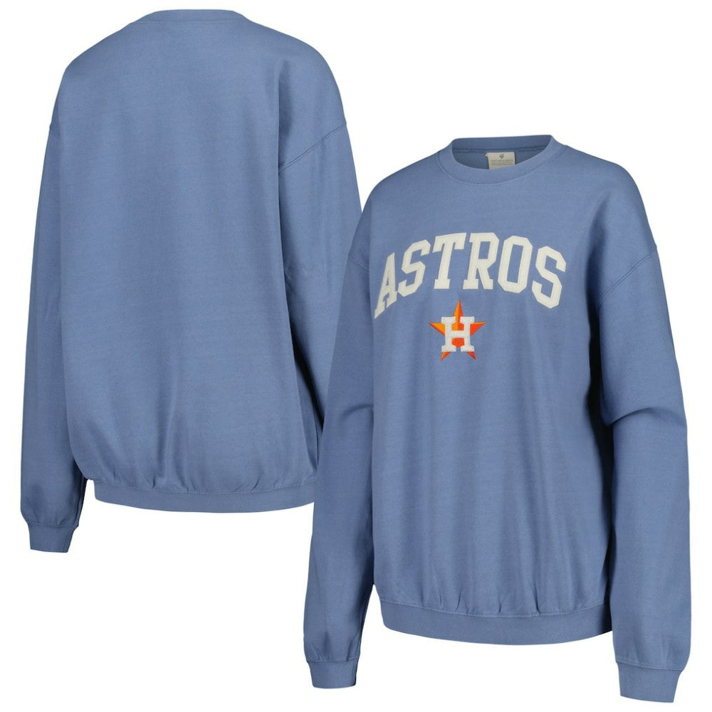 Houston Astros Soft as a Grape Women's Pigment Dye Pullover Sweatshirt - MLB