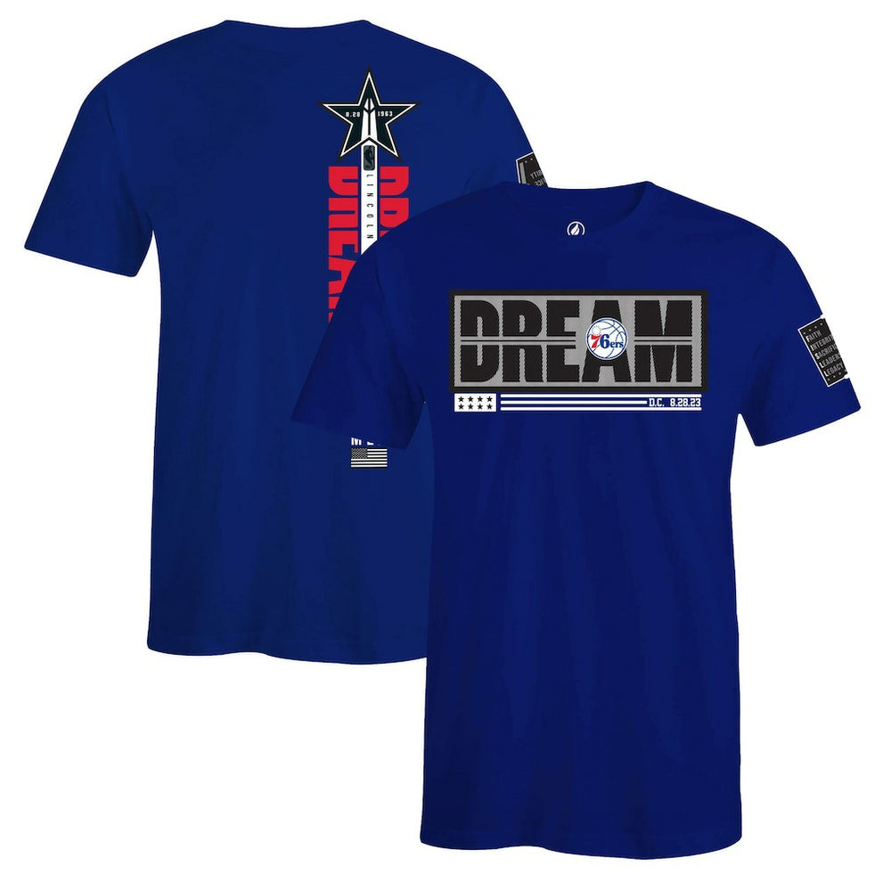Philadelphia 76ers FISLL x Black History Collection Unisex T-Shirt - Blue - NBA