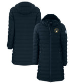 Milwaukee Brewers Cutter & Buck Women's Mission Ridge Repreve Eco Insulated Full-Zip Long Puffer Jacket - MLB