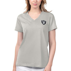 Las Vegas Raiders Margaritaville Women's Game Time V-Neck T-Shirt Gray | NFL