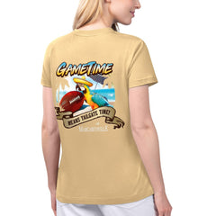 New Orleans Saints Margaritaville Women's Game Time V-Neck T-Shirt Gold | NFL