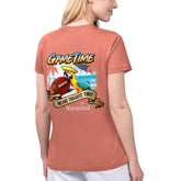San Francisco 49ers Margaritaville Women's Game Time V-Neck T-Shirt Coral | NFL