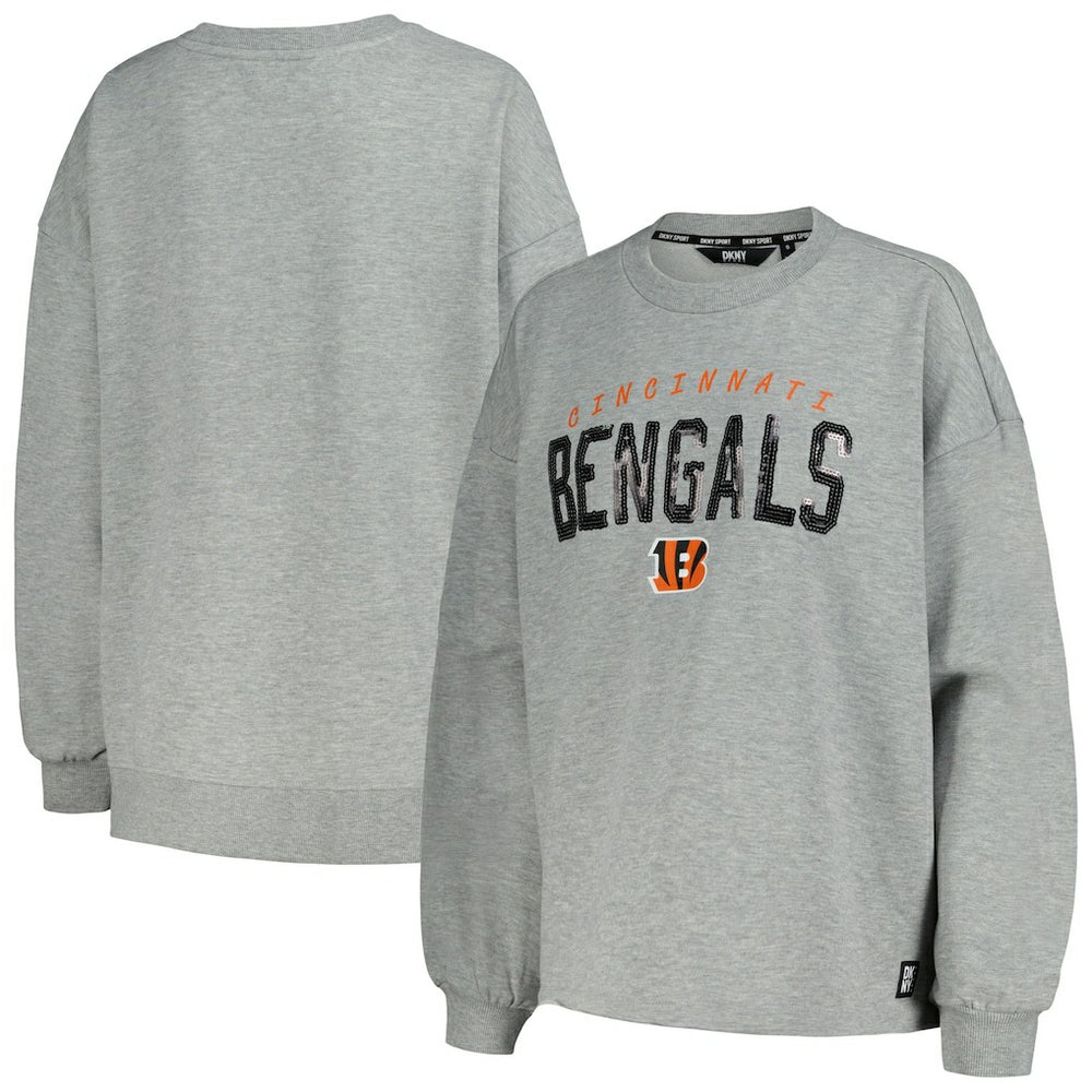 Cincinnati Bengals DKNY Sport Women's Penelope Pullover Sweatshirt Heather Charcoal | NFL