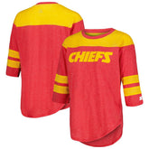 Kansas City Chiefs Starter Women's Fullback Tri-Blend 3/4-Sleeve T-Shirt Red | NFL