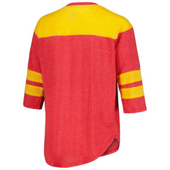 Kansas City Chiefs Starter Women's Fullback Tri-Blend 3/4-Sleeve T-Shirt Red | NFL