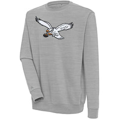 Philadelphia Eagles Antigua Throwback Logo Victory Pullover Sweatshirt Heather Gray | NFL
