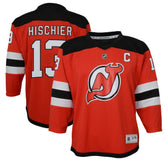 Nico Hischier New Jersey Devils Youth Captain Patch Home Replica Player Jersey - Red - NHL